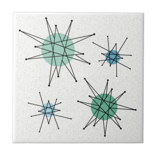 Mid Century Franciscan Starburst 6   Ceramic Tile