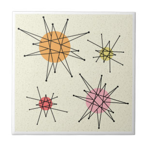 Mid Century Franciscan Starburst 7 Ceramic Tile