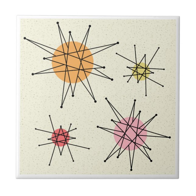 Mid Century Franciscan Starburst 7  Ceramic Tile (Front)