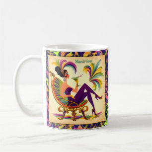 Mid Century Futuristic Mardi Gras Martini Woman Coffee Mug