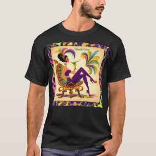 Mid Century Futuristic Mardi Gras Martini Woman T-Shirt