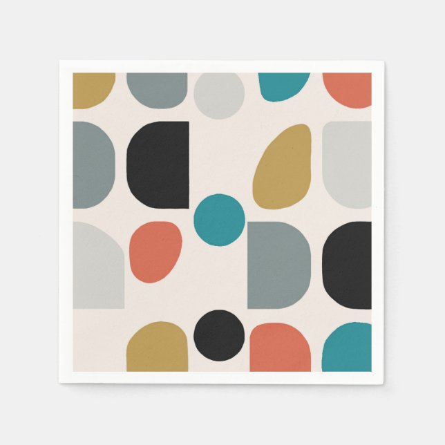 Mid Century Geo Paper Napkins (Front)