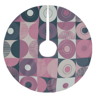 Mid-century geometric: abstract colourful pattern brushed polyester tree skirt