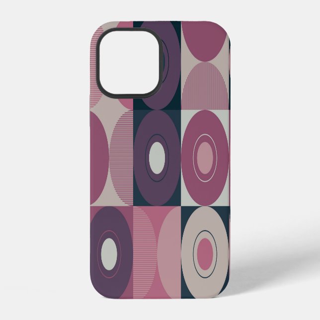Mid-century geometric: abstract colourful pattern iPhone case (Back)