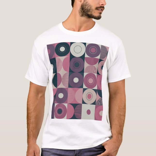 Mid-century geometric: abstract colourful pattern T-Shirt (Front)