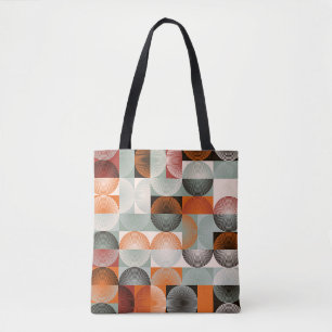 Mid-century geometric, abstract colourful pattern. tote bag
