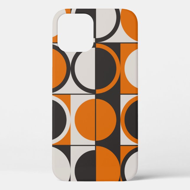 Mid-century geometric abstract pattern with simple Case-Mate iPhone case (Back)