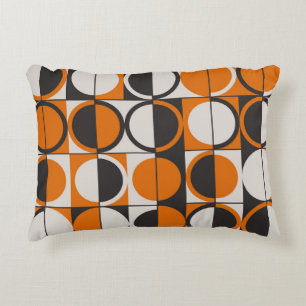 Mid-century geometric abstract pattern with simple decorative cushion