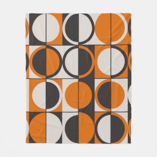 Mid-century geometric abstract pattern with simple fleece blanket