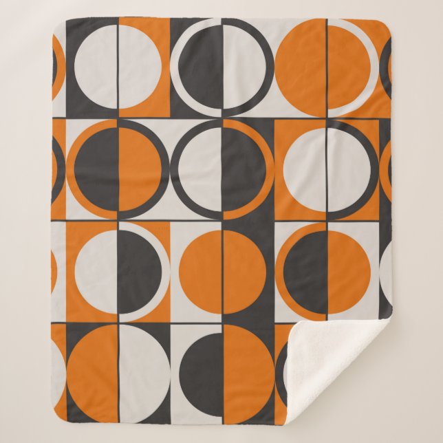 Mid-century geometric abstract pattern with simple sherpa blanket (Front)
