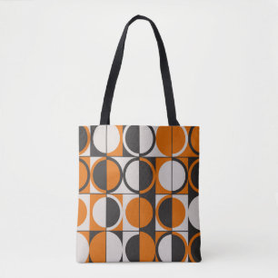 Mid-century geometric abstract pattern with simple tote bag