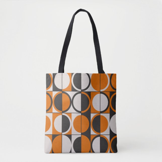 Mid-century geometric abstract pattern with simple tote bag (Front)