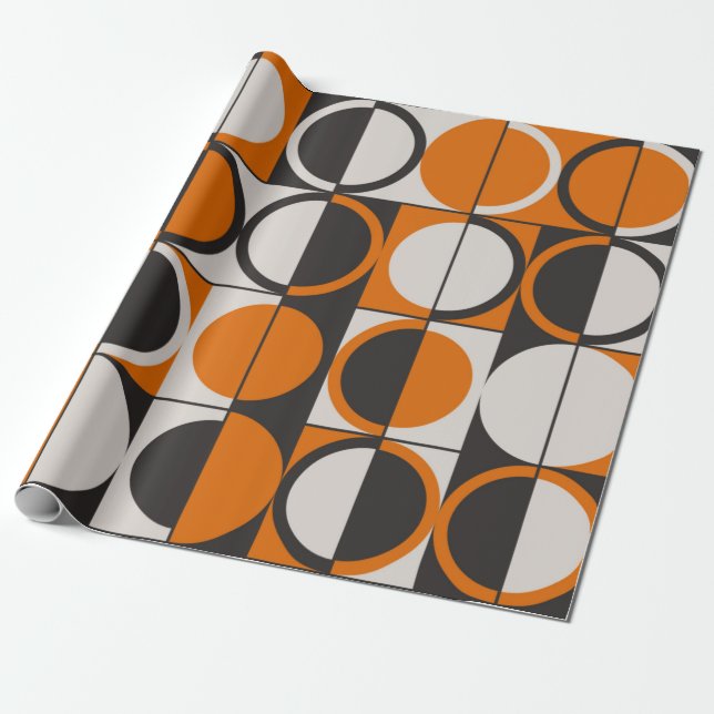 Mid-century geometric abstract pattern with simple wrapping paper (Unrolled)
