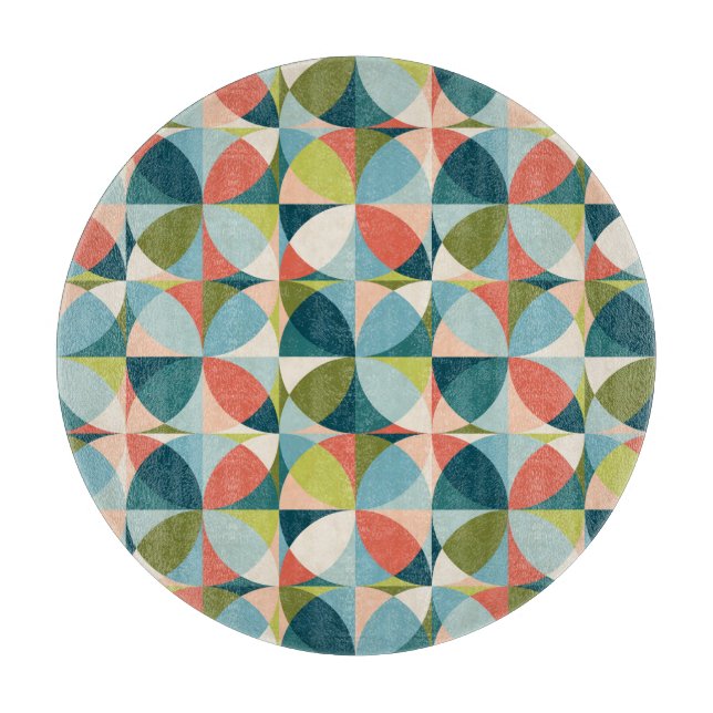 Mid-Century Geometric, Abstract Seamless Design. Cutting Board (Front)