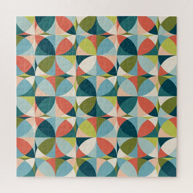 Mid-Century Geometric, Abstract Seamless Design. Jigsaw Puzzle (Vertical)