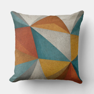 Mid-Century Geometric Abstract Throw Pillow