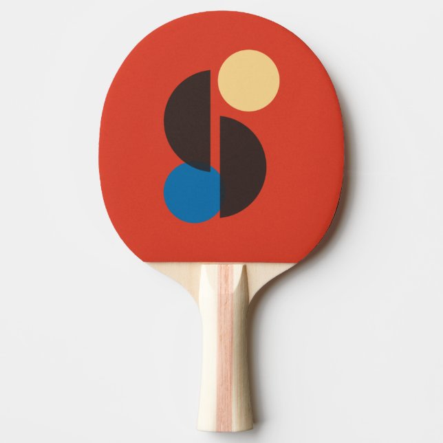 Mid Century Geometric Art Ping Pong Paddle (Front)