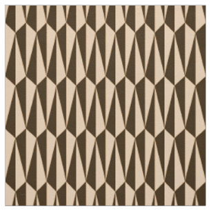 Mid-Century geometric, chocolate and peach Fabric
