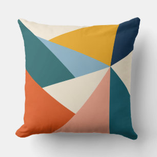 Mid Century Geometric Color Planes Cushion