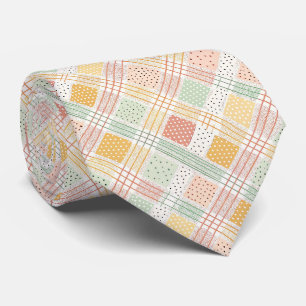 Mid-Century Geometric Design with Dots and Lines Tie