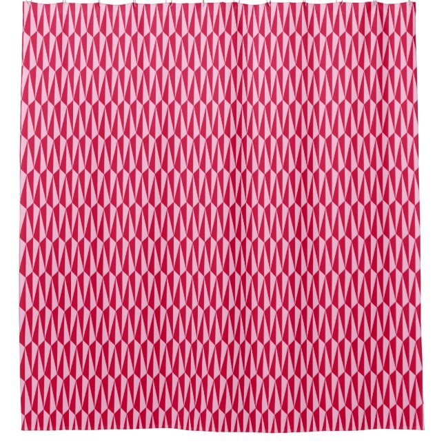 Mid-Century geometric, fuchsia and pink Shower Curtain (Front)