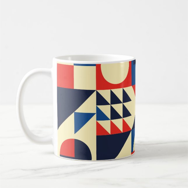 Mid-Century Geometric: Funky Retro Pattern. Coffee Mug (Left)