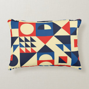 Mid-Century Geometric: Funky Retro Pattern. Decorative Cushion