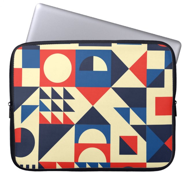 Mid-Century Geometric: Funky Retro Pattern. Laptop Sleeve (Front)