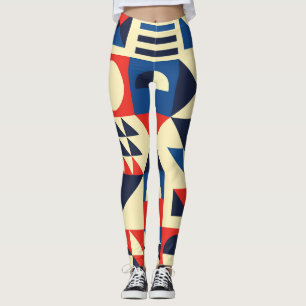 Mid-Century Geometric: Funky Retro Pattern. Leggings