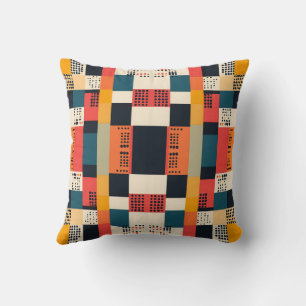 Mid-century Geometric Harmony Urban Mosaic Cushion
