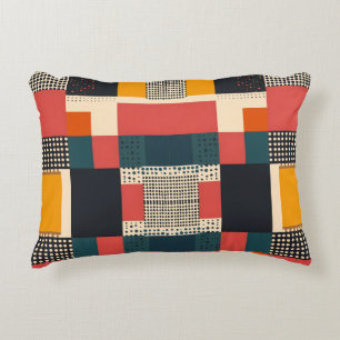 Mid-century Geometric Harmony Urban Mosaic Decorative Cushion