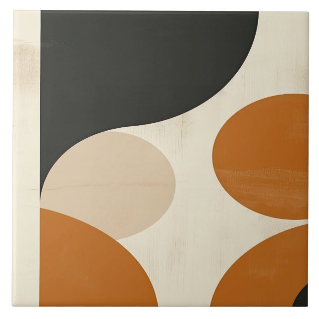 Mid-Century Geometric Mastery No 1 Ceramic Tile (Front)
