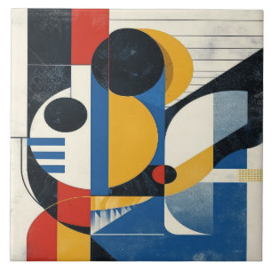 Mid-Century Geometric Mastery No 3 Ceramic Tile