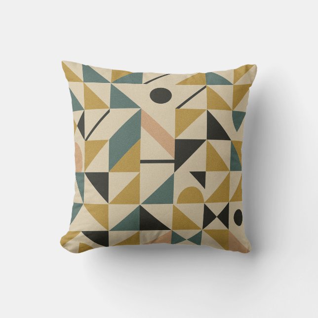 Mid-Century Geometric Pattern Cushion (Front)