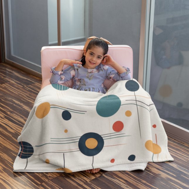 Mid Century Geometric Pattern Fleece Blanket (Creator Uploaded)