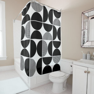 Mid Century Geometric Pattern Shower Curtain