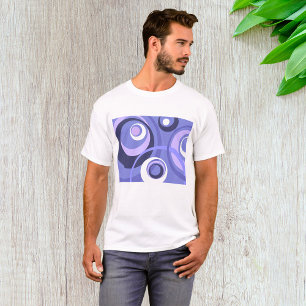Mid-Century Geometric Purple Circles Abstract T-Shirt