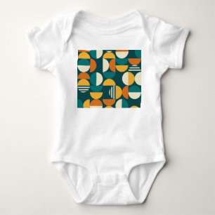 Mid-Century Geometric: Retro Minimalist Design. Baby Bodysuit