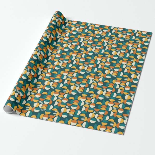 Mid-Century Geometric: Retro Minimalist Design. Wrapping Paper (Unrolled)