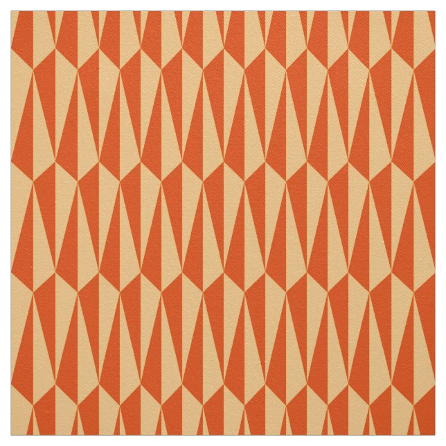 Mid-Century geometric, shades of orange Fabric (Swatch)