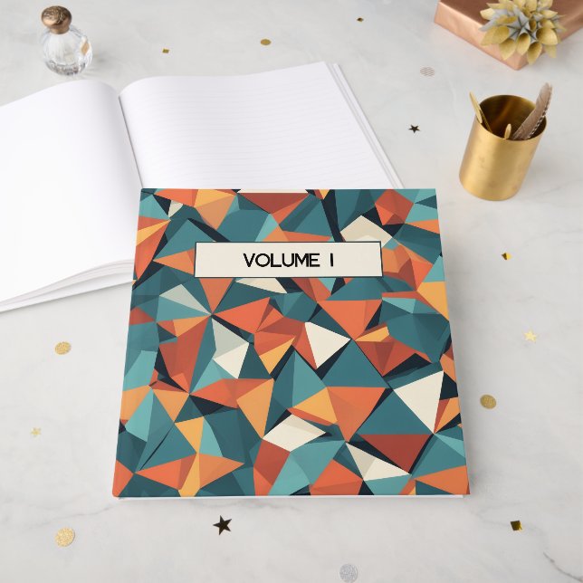 Mid-Century Geometric Teal & Orange | Custom Book (Front Open)