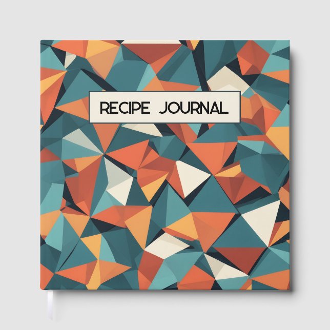 Mid-Century Geometric Teal & Orange | Recipe Book (Front)