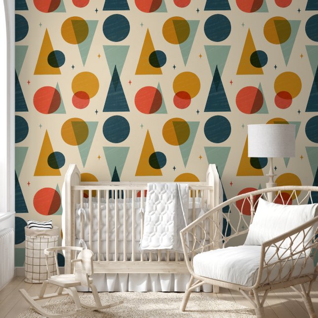 Mid Century Geometric Wallpaper (Kids)