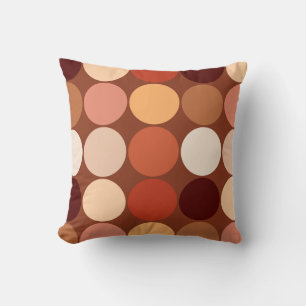 Mid-Century Giant Dots, Chocolate Brown & Tan Cushion