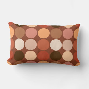 Mid-Century Giant Dots, Chocolate Brown & Tan Lumbar Cushion