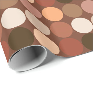 Mid-Century Giant Dots, Chocolate Brown & Tan Wrapping Paper