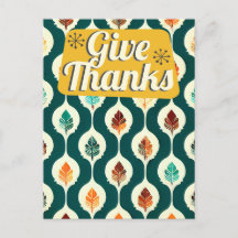 Mid Century Give Thanks Retro Happy Thanksgiving