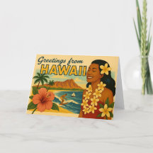 Mid Century Greetings From Hawaii Tourism Art