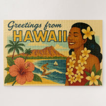 Mid Century Greetings From Hawaii Tourism Art