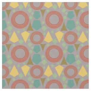 Mid Century Grey Geometric Fabric